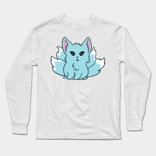 Blue Kitsune Long Sleeve T-Shirt